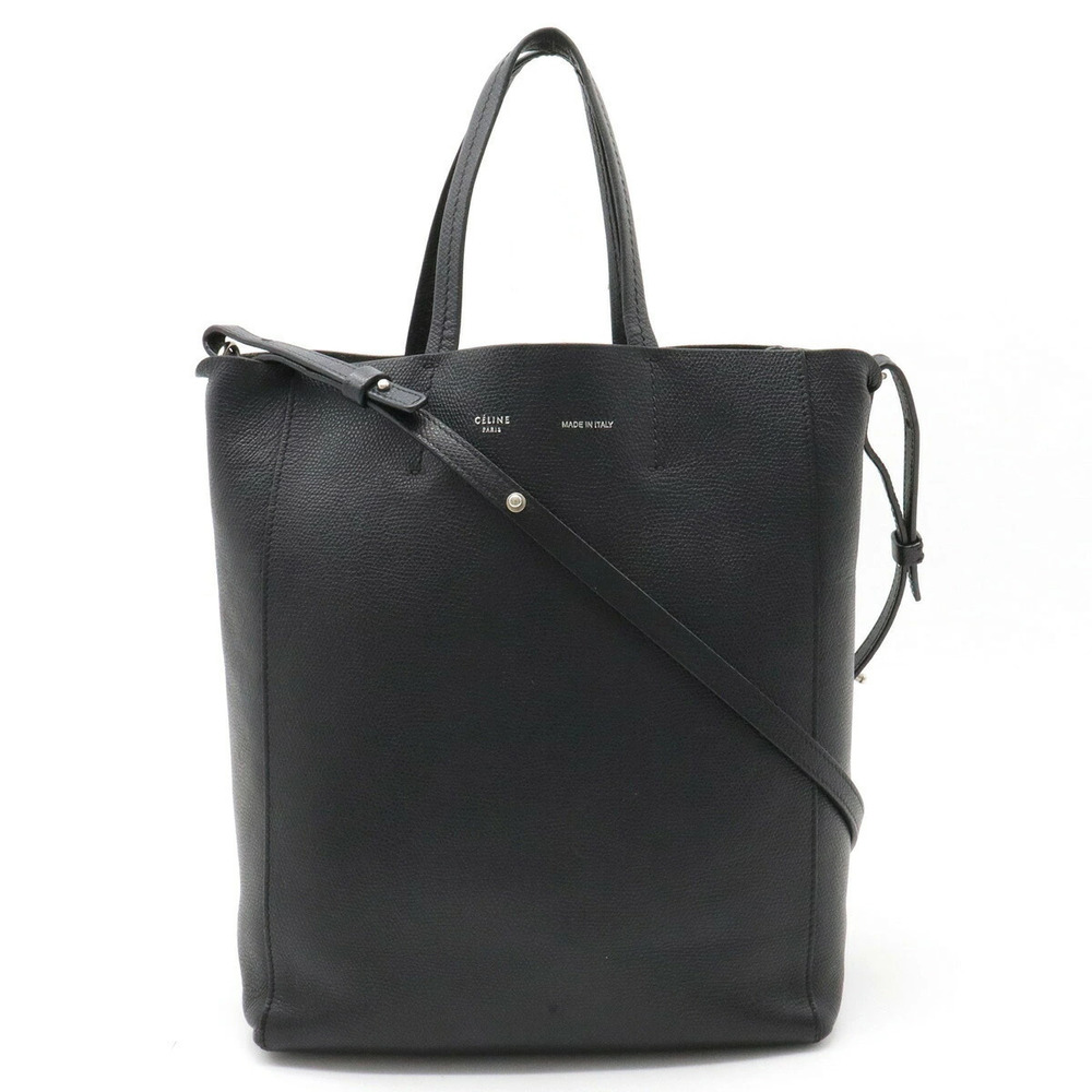 Celine Cabas Tote Bag Handbag Shoulder Leather Black